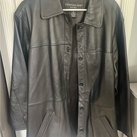 Manteau Vintage En Cuir Véritable Vinci House - Doublure Viscose - Taille XL